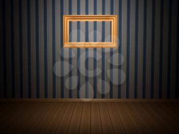 Royalty Free Clipart Image of a Picture Frame on a Wall