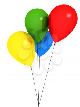 Royalty Free Clipart Image of Colourful Balloons
