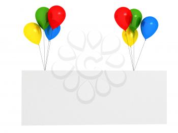 Royalty Free Clipart Image of a Bunch of Balloons