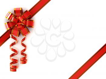 Royalty Free Clipart Image of a Red Bow and Rubbons