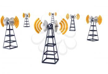 Royalty Free Clipart Image of a Communications Tower