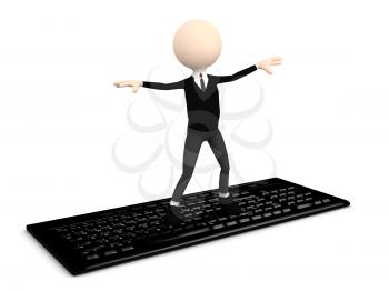 Royalty Free Clipart Image of a Person on a Keyboard