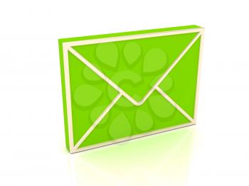 Royalty Free Clipart Image of a Green Envelope