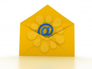 Royalty Free Clipart Image of an Email Sign in an Envelope