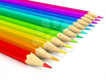 Royalty Free Clipart Image of Colourful Pencil Crayons
