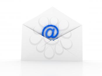 Royalty Free Clipart Image of an Email Sign in an Envelope