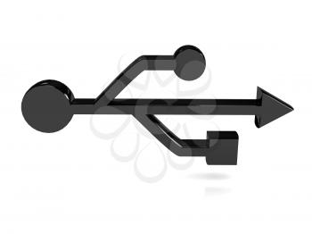 Royalty Free Clipart Image of an USB Symbol