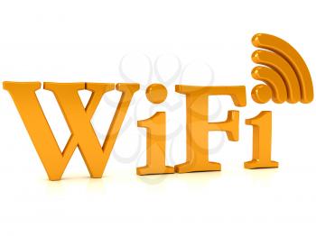 Royalty Free Clipart Image of a Wireless Network Sign