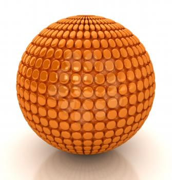 Royalty Free Clipart Image of an Orange Sphere