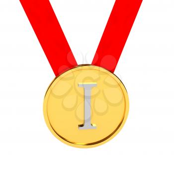 Royalty Free Clipart Image of a Gold Medal
