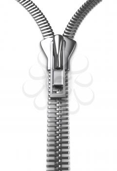 Royalty Free Clipart Image of a Steel Zipper