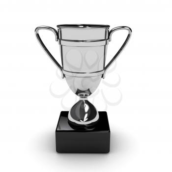 Royalty Free Clipart Image of a Silver Trophy