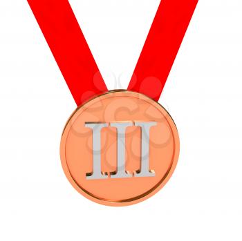 Royalty Free Clipart Image of a Bronze Medal