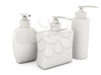 Royalty Free Clipart Image of Bottles of Soap