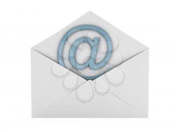 Open envelope with e-mail sign . computer generated