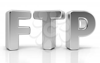 Ftp Sign. File Transfer Protocol. 3d concept