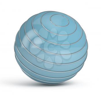 Blue Sphere on white background. computer generated