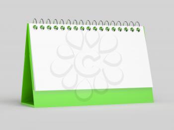 3d render of blank calendar on grey background. computer generated
