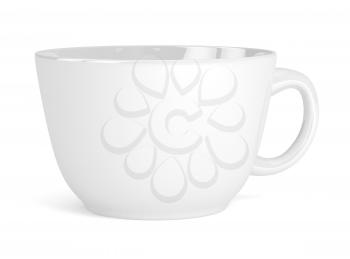 Cup white isolated on white background. 3d render