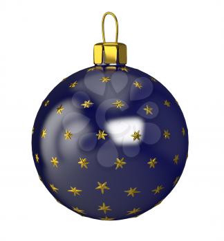 Christmas balls of blue color. 3d illustration.