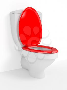 Toilet bowl, with the closed seat. Object over white