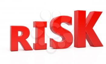 risk text 3d isolated over white background