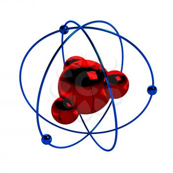 Digital illustration of atom. render