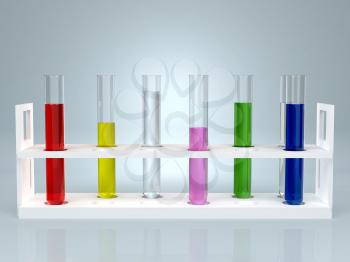 Test-tube with color liquid . Computer generated