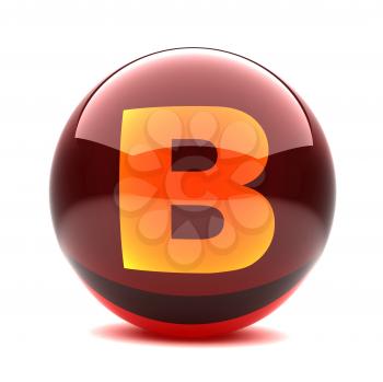 Royalty Free Clipart Image of a Sphere Letter 'B'