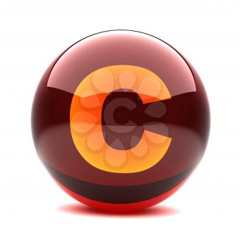 Royalty Free Clipart Image of a Sphere Letter 'C'
