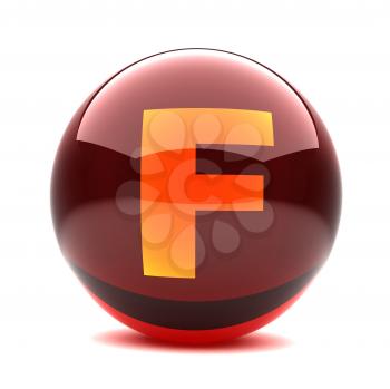 Royalty Free Clipart Image of a Sphere Letter 'F'