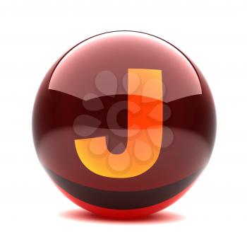 Royalty Free Clipart Image of a Sphere Letter 'J'