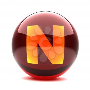 Royalty Free Clipart Image of a Sphere Letter 'N'
