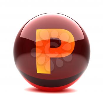Royalty Free Clipart Image of a Sphere Letter 'P'