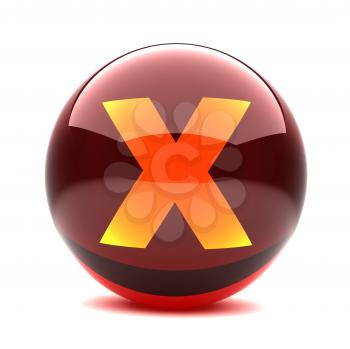 Royalty Free Clipart Image of a Sphere Letter 'X'