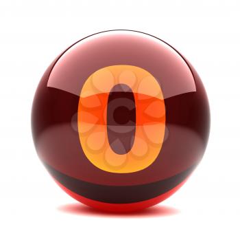 Royalty Free Clipart Image of a Sphere Number Zero
