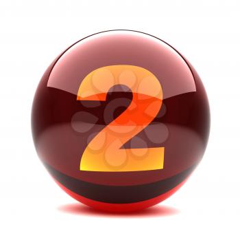 Royalty Free Clipart Image of a Sphere Number Two