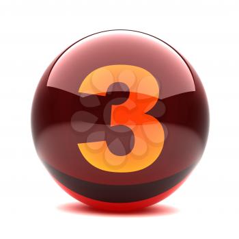 Royalty Free Clipart Image of a Sphere Number 0