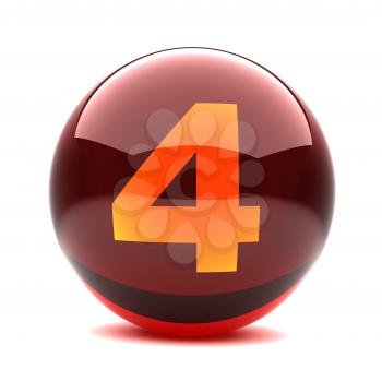 Royalty Free Clipart Image of a Sphere Number Four