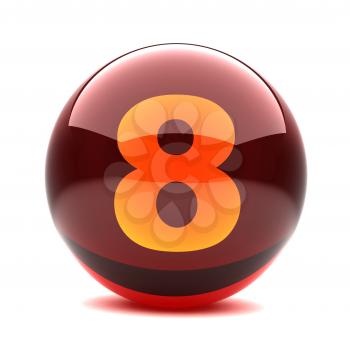 Royalty Free Clipart Image of a Sphere Number Eight