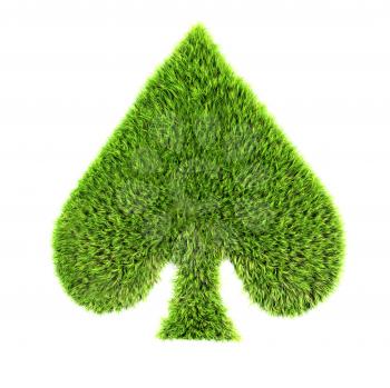 Royalty Free Clipart Image of a Grass Spade Symbol
