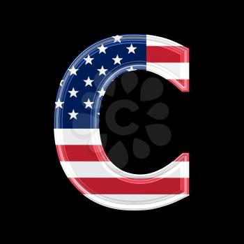 Royalty Free Clipart Image of an American Flag 'C'