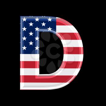 Royalty Free Clipart Image of an American Flag 'D'