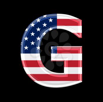Royalty Free Clipart Image of an American Flag 'G'