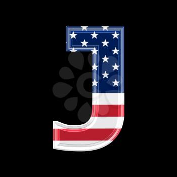 Royalty Free Clipart Image of an American Flag 'J'