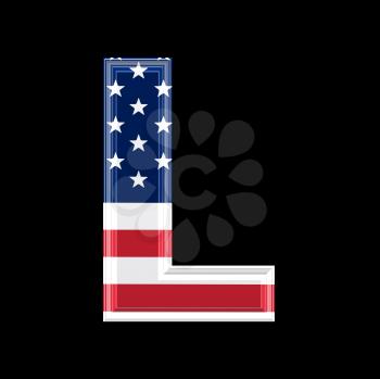 Royalty Free Clipart Image of an American Flag 'L'