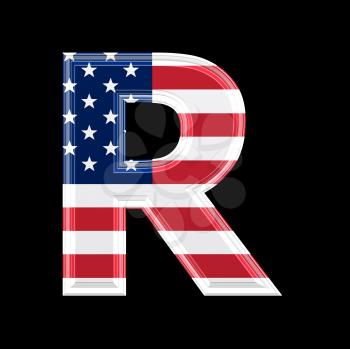 Royalty Free Clipart Image of an American Flag 'R'
