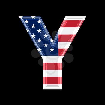 Royalty Free Clipart Image of an American Flag 'Y'