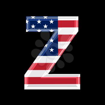 Royalty Free Clipart Image of an American Flag 'Z'