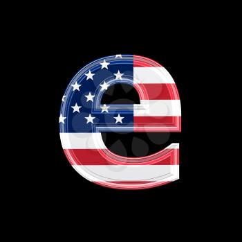 Royalty Free Clipart Image of an American Flag 'e'